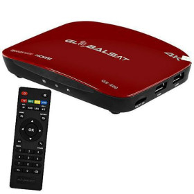 Receptor FTA Globalsat GS-600 IPTV com Wi-Fi / USB / HDMI Bivolt - Vermelho / Preto